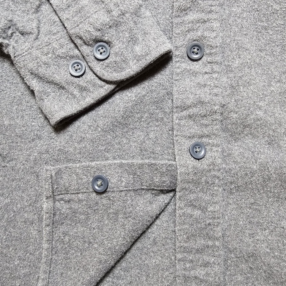 LL Bean Mens L-Tall Slightly Fitted Flannel Shirt Charcoal Gray‎ Heather - Picture 8 of 16